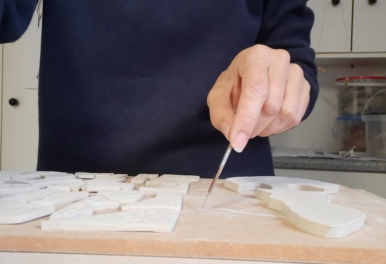 Tiles are individually cut